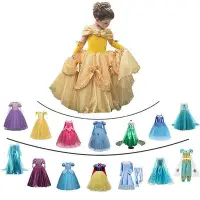 在飛比找Yahoo!奇摩拍賣優惠-★瘋狂派對★萬聖節迪士尼童話公主造型服飾小洋裝 女童舞台表演