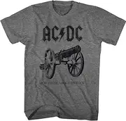 [American Classics] AC/DC Vintage Rock Band Music Group About to Rock Album Adult Grey T-Shirt Tee