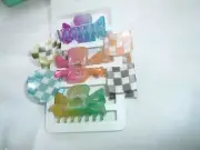 7 Rainbow Lucite Colorful Little Girl Hair Clips New w Tag