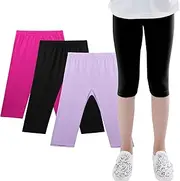 [Ewaycom] 3 Pack Girls Dance Shorts Kids Volleyball Bike Short Children Athletic Compression Shorts for Gym Activewear