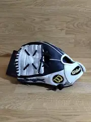 Wilson A500 Black & White Leather Baseball Glove 12" Left Hand Throw LHT New!