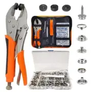 Snap Pliers for Metal Snaps, Heavy Duty Snap Fastener Tool Kit with 3 Dies& 6...