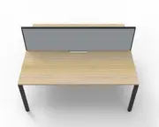 RAPIDLINE DELUXE PROFILE LEG WORKSTATION With Screen 2 Person Double Sided W1200 x D750 x H730mm (per user) Natural Oak Top Black Frame