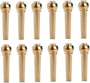 VINTORKY 12pcs String Brass Guitar Bridge Pins Durable String Pegs for Acoustic Electric Guitars Easy Installation Smooth Finish Reliable Replacement Accessories