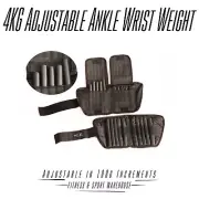 4KG Adjustable Wrist Ankle Weights Double Straps Solid Running Gym Jogger 2X 2KG