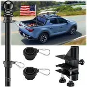Truck Flag Pole with Mount for Truck Bed, Tangle Free Black Flag Pole Kit with H