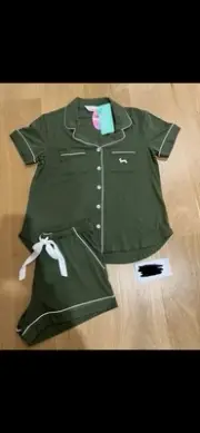 Peter Alexander women's bamboo blend khaki Shortie set Set Sz Small bnwt