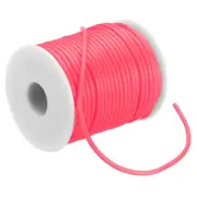 27 Yards 3mm PVC Hollow Pipe Rubber Cord 1.5mm ID with Plastic Spool, Dark Pink