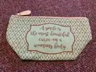 Makeup Case NWOT “A Smile Is The Most Beautiul Curve” Great Gift, Mother’s Day