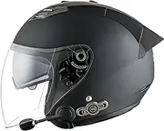 Motorcycle Helmet with Bluetooth, Full-face Helmet with Sun Visor, Moped Helmet ECE Certified for Women and Men with Built-in Microphone, Full-face Helmet