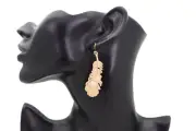 Women Hook Earrings Fashion Jewelry Gold Metal Bird Feather Peacock White Beads