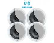 Weconic 6.5" Bluetooth Ceiling Speaker Package Built-in Amp Wireless Control 4 P