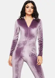 Violet How Dare You V Neck Catsuit