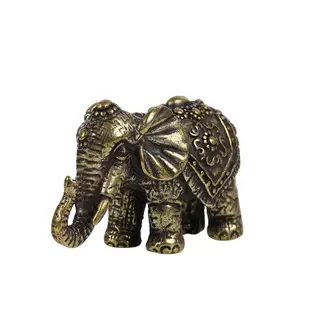 實心銅大象小擺件黃銅福象手把件仿古銅藝微雕古玩銅器銅雕小銅件