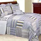 Kevin Striped Patchwork Quilt Set King