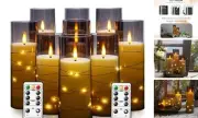 Flameless LED Candles with Timer 9 Pc Flickering Flameless Candles for