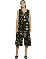 [Keegan] Heavy Metal Sleeveless Jumpsuit in Black/Metallic