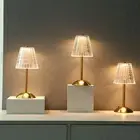 Crystal Table Lamp 3 Colors LED Dimmable Touch Desk Lamps Bar Decoration (A) AU