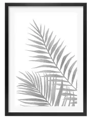 [Profile Australia] Australian Made Watercolour Palm Leaves Black Art Print A2 in Black Frame