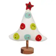 Handmade Colorful Star Wool Felt Tree With Wood Base
