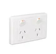 Clipsal 2025D - 10Amp Double Pole , Double Power Point White - 2000 Series