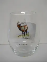 New Demdaco Stemless Wine Glass Wyoming Souvenirs 16 oz. Elk Moose Wildlife