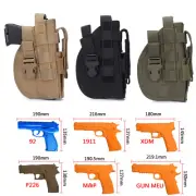 Right Hand Tactical Molle Belt Military Pistol Holster Gun Bag Flashlight Pouch