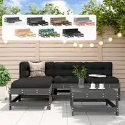 Outdoor Lounge Set 5 Piece Sofa and Table with Cushions Solid Wood vidaXL