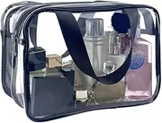 [Gupcaqosjw] Transparent Toiletry Bag, Clear Cosmetic Bag Organizer, Waterproof Travel Toiletry Zipper Pouch, Portable Travel Toiletry Bag for Full Sized Toiletries