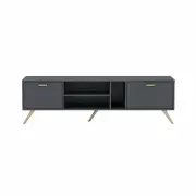 William Modern Scandinavian Lowline TV Stand Entertainment Unit 1.6m - Dark Grey