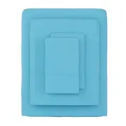 3-Piece Light Blue Solid 75 Thread Count Polyester Twin Sheet Set