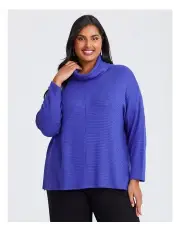 [Taking Shape] Natural Rib Sienna Top in Ultramarine