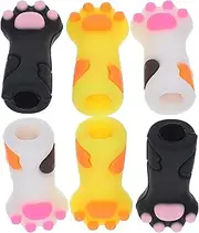 FRCOLOR 6pcs Cat Paw Cuticle Nipper Covers Silicone Manicure Nail Art Tools Scissors Cap