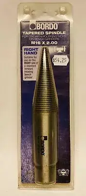 Bordo - Right Hand Tapered Spindle - Suitable For Bench Grinder - 16mm Thread