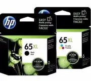 2 HP Genuine 65 XL 65XL BLACK+COLOUR High Yield Ink Set for Deskjet 5075/2622