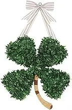 Perfeclan Door Swag Saint Patricks Decoration Accessories Ornament Shamrock Wreath Wall Hanging Garland for Home Party Favors Fireplace