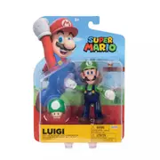 World Of Nintendo Super Mario 4 inch Figure Luigi With 1-Up Mushroom