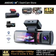 4K Car DVR GPS Vehicle Dash Cam WIFI UHD 3 Channel Camera DVRs Video Recorder