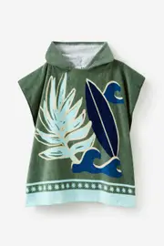 [Cotton On Kids] Cotton On Kids - Kids Hooded Towel - Swag green/surfboard 4-10 SWAG GREEN/SURFBOARD