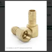 1/2 BARB X 3/8 FPT BRASS ADAPTER # 144-86