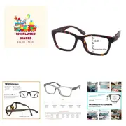 Nuclear, Progressive Blue Cut Reading Glasses, Wood Like Arms, 0 Power on Top...