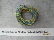 Marklin Stranded Hook Up Wire Blue/Yellow 24 AWG 50 Feet Highly Flexible Germany