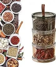 Seasoning Storage Jars - Airtight Seasoning Containers | Clear Silicone Seal Airtight Bottle Organization for Kitchen Counter Cabinet Home Dish Storage