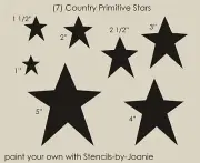 Stencils by Joanie Country Prim Star Shapes Americana Patriotic DIY Craft Signs