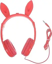 Angoily Adorable Cat Ear Headphones for Boys and Girls Wire Headphones Led Light Comfortable Over Ear Headset for Gaming Random