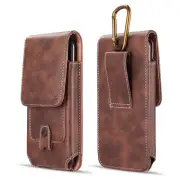 For Google PIXEL 4 Brown Card Pocket Wallet Belt Clip Holster Pouch Case Cover