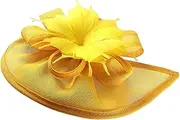 [Vseutiac] Flower Feather Fascinator Hat Cocktail Tea Party Women Girls Headwear Elegant