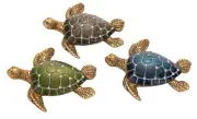 Deco 79 Polystone Turtle Decorative Sculpture Home Decor Statues, set of 3 Ac...