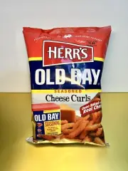 〽️ New Limited Herr's Old Bay Seasoned Maryland Cheese Cheddar Curls Bag 8.5oz