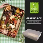 Grazing Box w/ Clear Lid Treat Tray Graze Board Takeaway Food Container 27x17cm